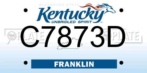 C7873D Kentucky License Plate