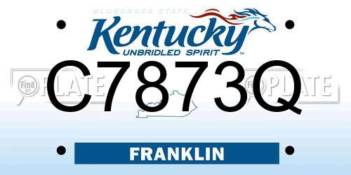 C7873Q Kentucky License Plate