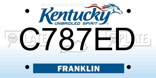 C787ED Kentucky License Plate
