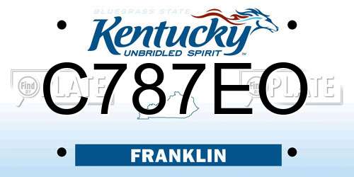 C787EO Kentucky License Plate