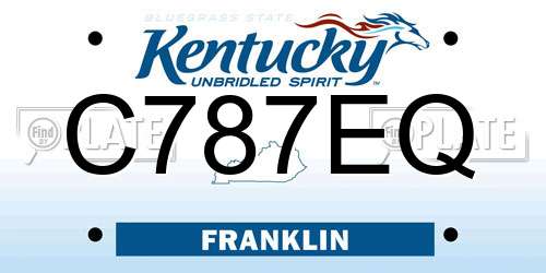 C787EQ Kentucky License Plate