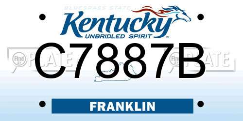 C7887B Kentucky License Plate