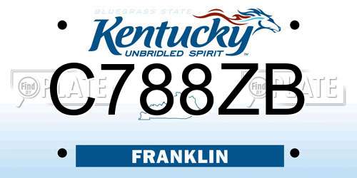 C788ZB Kentucky License Plate
