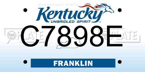 C7898E Kentucky License Plate