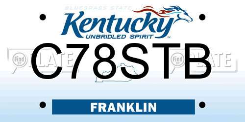 C78STB Kentucky License Plate