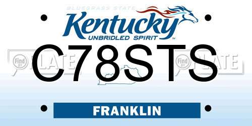 C78STS Kentucky License Plate