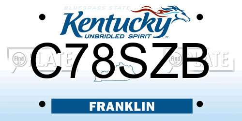 C78SZB Kentucky License Plate