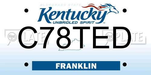 C78TED Kentucky License Plate