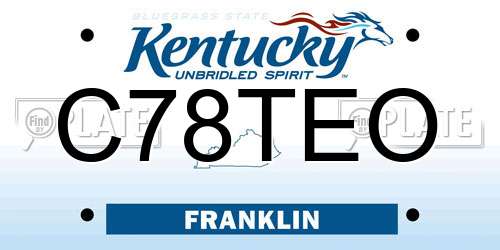 C78TEO Kentucky License Plate