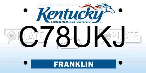 C78UKJ Kentucky License Plate