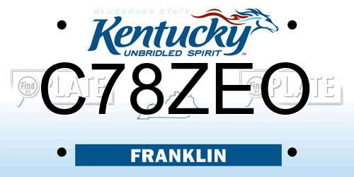 C78ZEO Kentucky License Plate