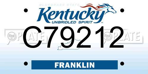 C79212 Kentucky License Plate