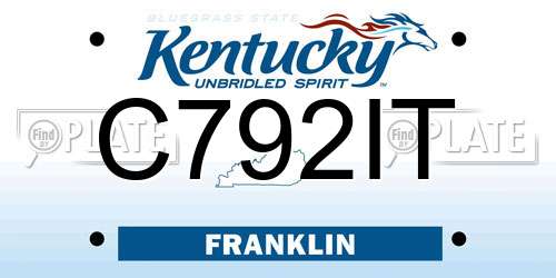 C792IT Kentucky License Plate