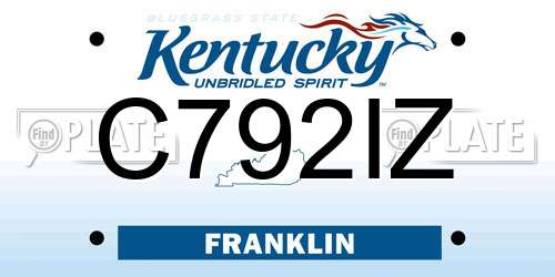C792IZ Kentucky License Plate