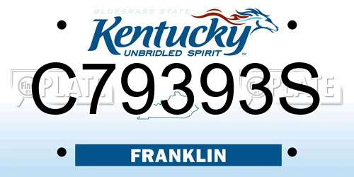 C79393S Kentucky License Plate