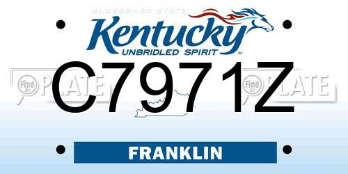 C7971Z Kentucky License Plate