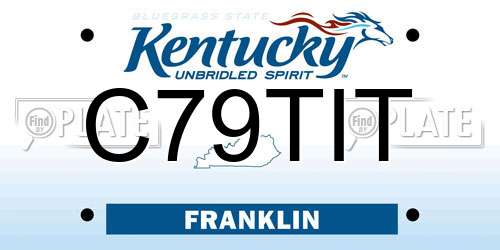 C79TIT Kentucky License Plate