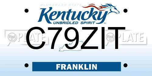 C79ZIT Kentucky License Plate