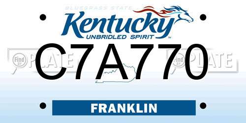 C7A770 Kentucky License Plate