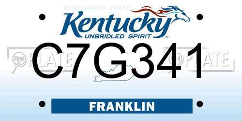 C7G341 Kentucky License Plate