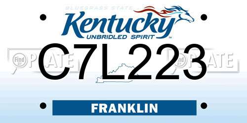 C7L223 Kentucky License Plate