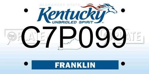C7P099 Kentucky License Plate
