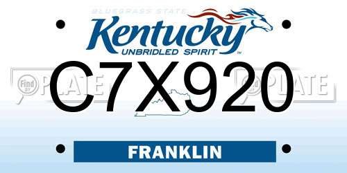 C7X920 Kentucky License Plate