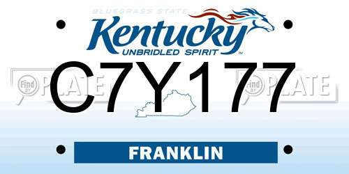 C7Y177 Kentucky License Plate