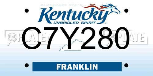 C7Y280 Kentucky License Plate