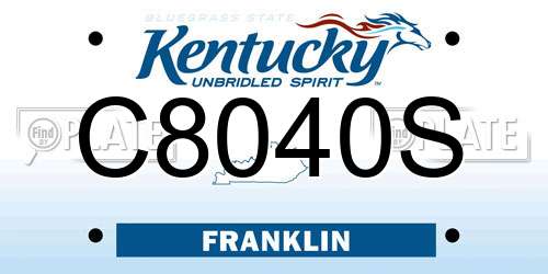 C8040S Kentucky License Plate