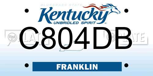 C804DB Kentucky License Plate