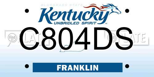 C804DS Kentucky License Plate