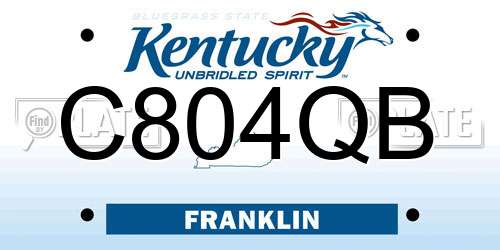 C804QB Kentucky License Plate