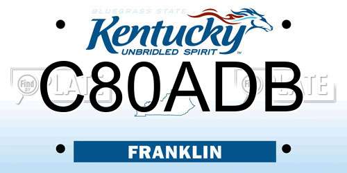 C80ADB Kentucky License Plate