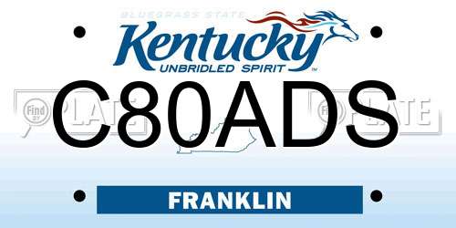 C80ADS Kentucky License Plate
