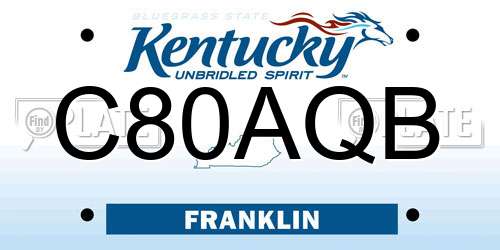 C80AQB Kentucky License Plate