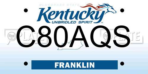 C80AQS Kentucky License Plate