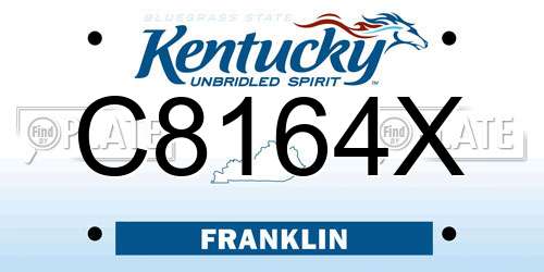 C8164X Kentucky License Plate