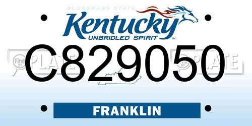 C829050 Kentucky License Plate