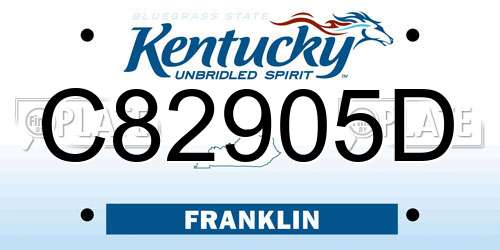 C82905D Kentucky License Plate