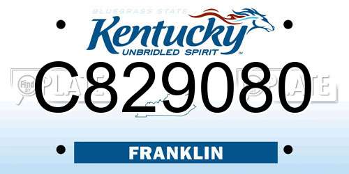 C829080 Kentucky License Plate