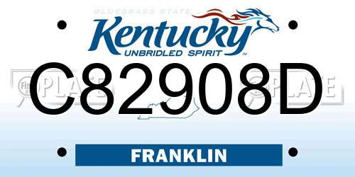 C82908D Kentucky License Plate