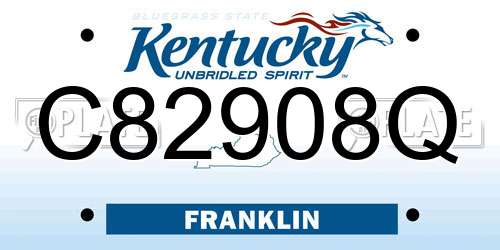 C82908Q Kentucky License Plate