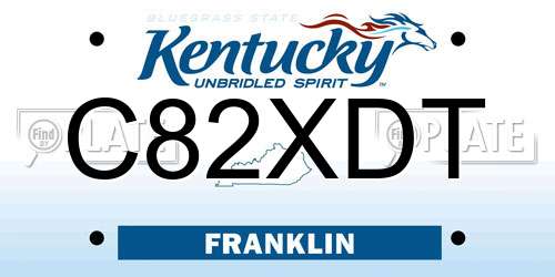 C82XDT Kentucky License Plate
