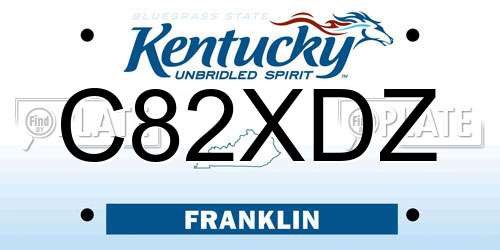 C82XDZ Kentucky License Plate