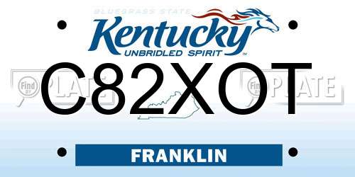 C82XOT Kentucky License Plate