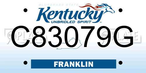C83079G Kentucky License Plate