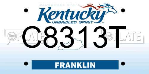 C8313T Kentucky License Plate