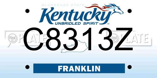 C8313Z Kentucky License Plate