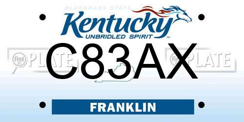 C83AX Kentucky License Plate